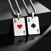 Hip Hop Ace of Spades Poker Card Pendant Necklace for Men Stainless Steel Ace of Hearts Playing Cards Necklace Jewelry Gifts