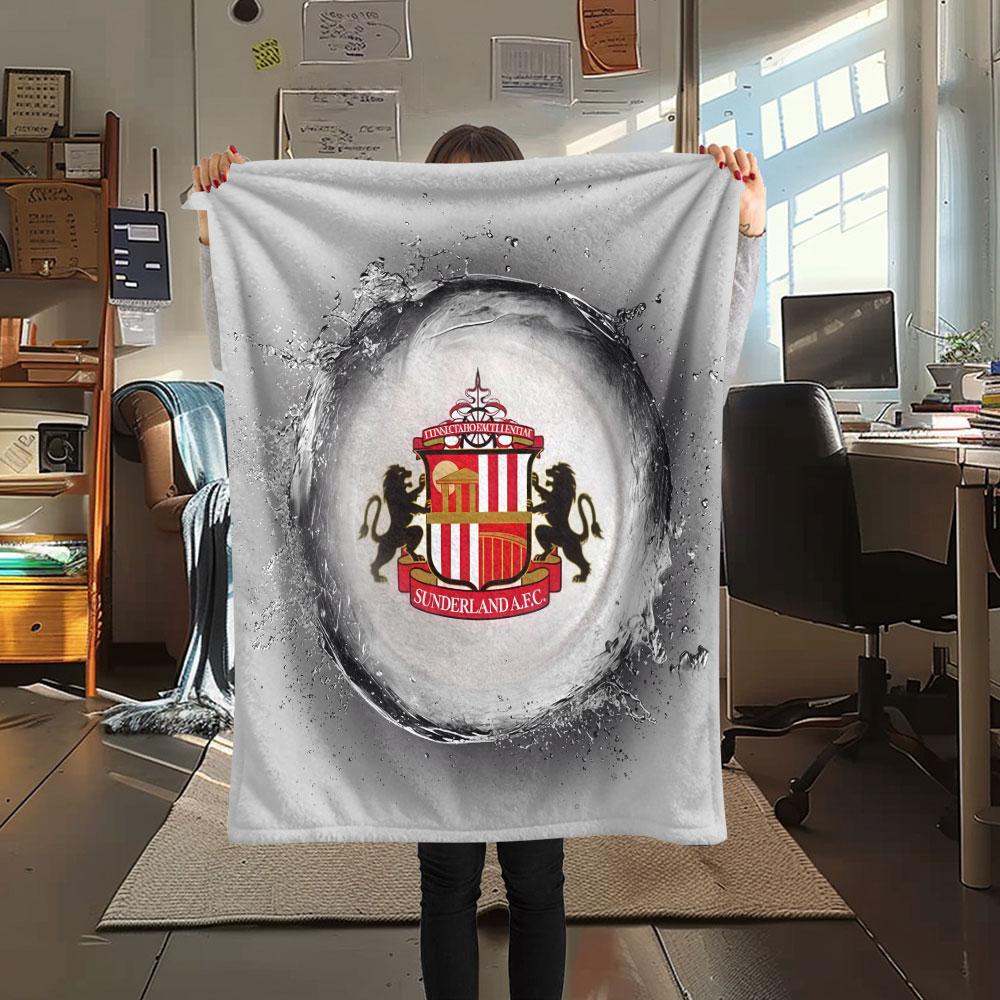 1PC Sunderland Association Football Club Patterned Flannel Blanket Suitable For All Seasons for Home Decor Warmth and Comfort Gifts Holiday Present