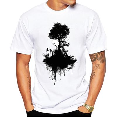 VagaryTees 2019 Мужская футболка с диким деревом и вороной Летняя высококачественная футболка с принтом на заказ Модная хипстерская футболка Топы