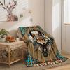 Indian totem wolf pattern digital-printed polyester Bedroom velvet flannel cover blanket Fleece soft cover blankets for beds