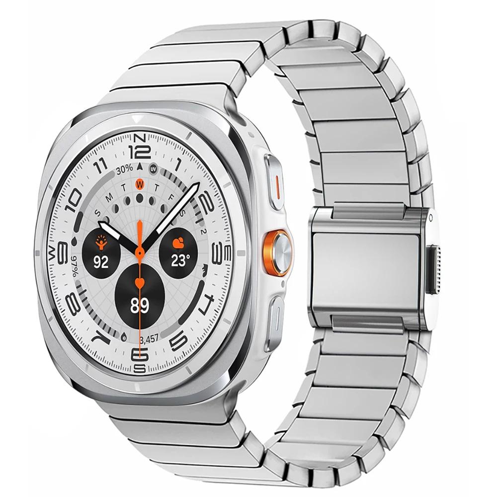 Titanium Band Aluminum Alloy Case for Samsung Galaxy Ultra Watch 47mm Magnetic Strap for GALAXY Ultra 7 Men Bracelet Accessories