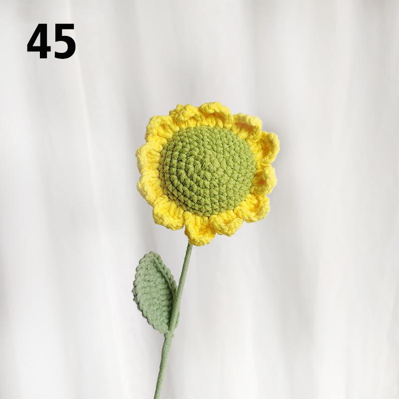 Подарок на День Учителя Подсолнух Вязаный Цветок Вязаный Цветок Ручной Работы Букет Домашний