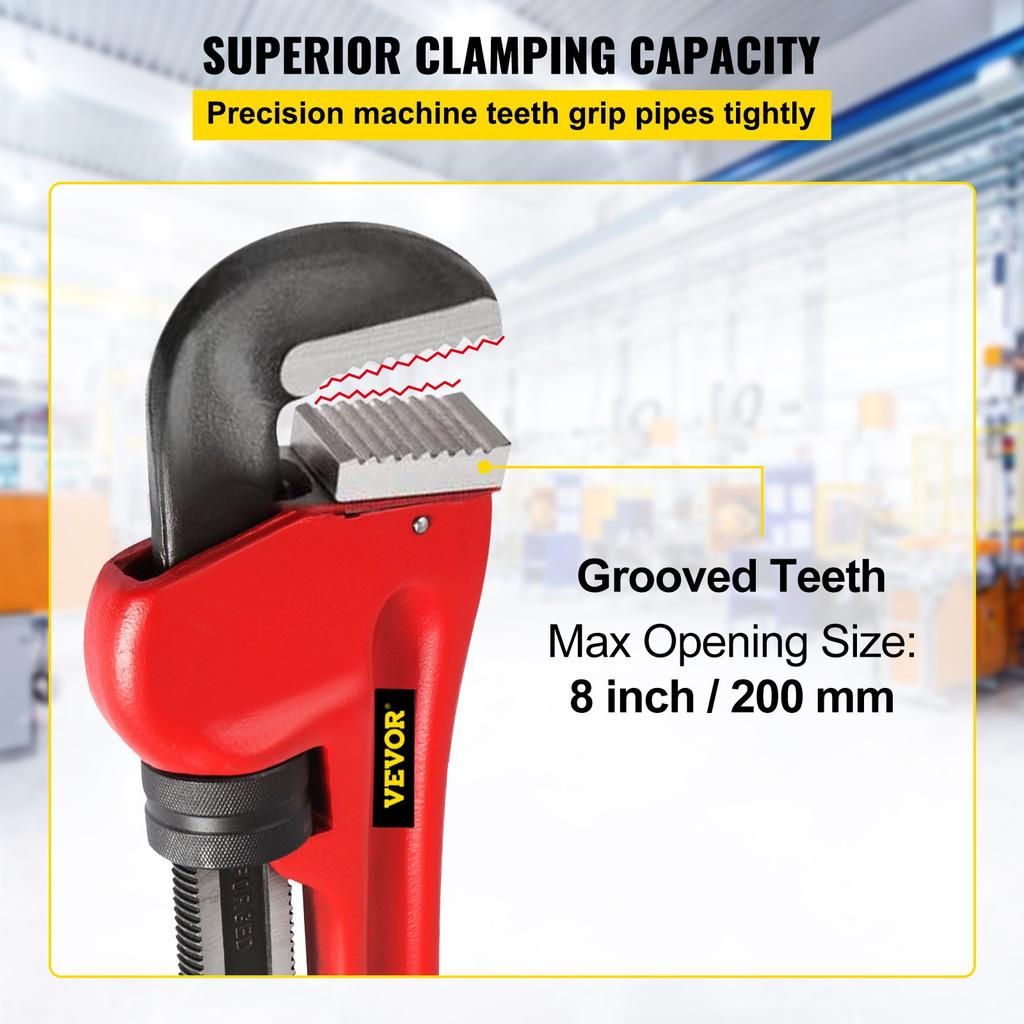 VEVOR Pipe Wrench, 51 inch, Heavy Duty Cast Iron Straight Plumbing Wrench
