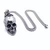 Крутое готическое мужское байкерское ожерелье с подвеской в виде черепа, мужская цепочка из нержавеющей стали, серебро