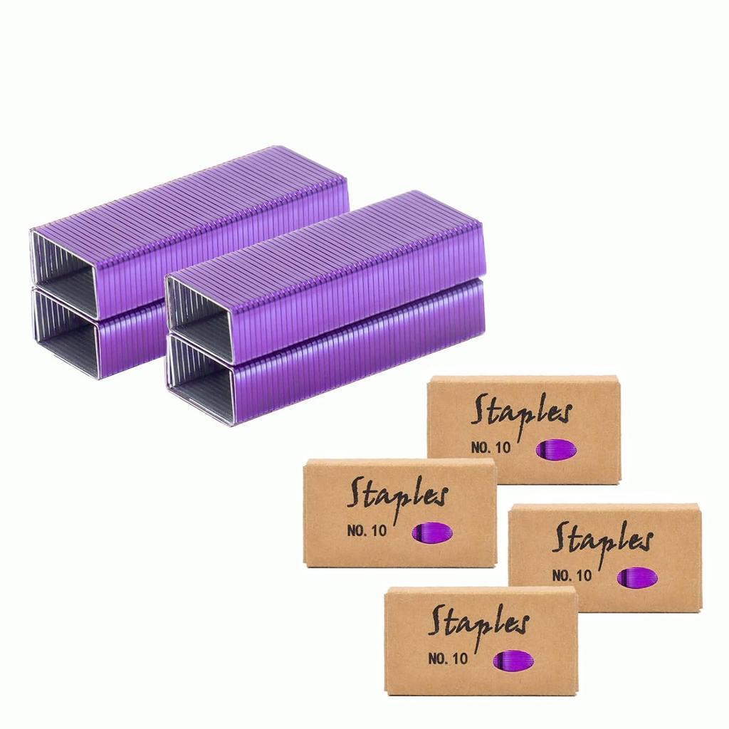 NatSumeBasics Colorful #10 Staples Colored Staple for Mini Stapler, 4000 Metallic No. 10 Staples, Smaller Than Standard Staple (Assorted)
