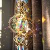 Garden Decor Natural Sun Catcher Hanging Colourful Crystal Ball Pendant Rotating Novelty Rainbow Wind Chime Living Room