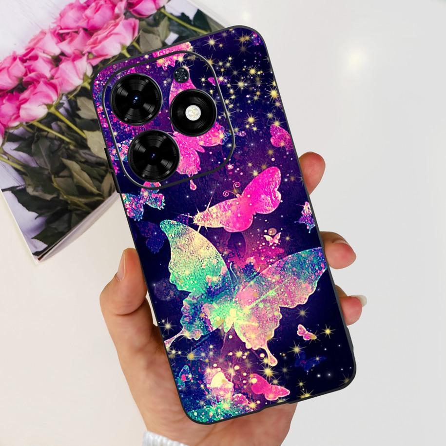 Чехол для Tecno Spark Go 2024 Популярный Цветок Астронавт Capa Силиконовый Мягкий Чехол для Tecno SparkGo 2024 BG6 Ударопрочный Корпус Телефона