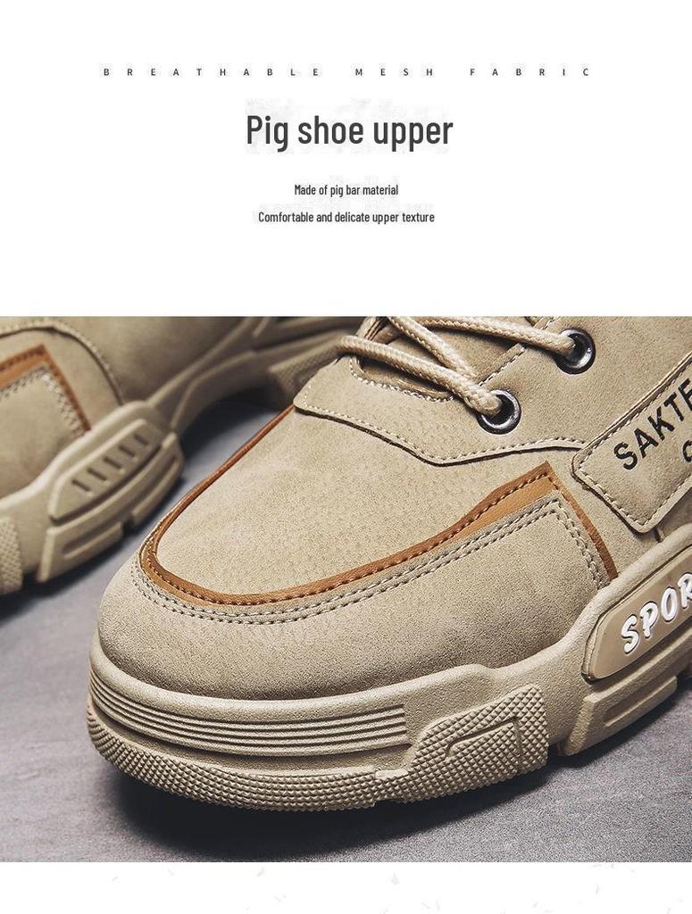 Мужские зимние ботинки Martin Plus Velvet - высокие, толстые, теплые рабочие ботинки в корейском стиле