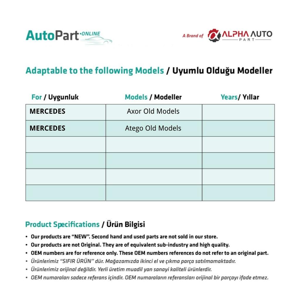 Комплект проводов открывания внутренней двери-правый-левый для Mercedes Axor, Atego Old Model