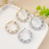 Elegant Personality Creative Fashion Trendy Exquisite Irregular Shining Zircon C-shaped Earrings Party Wedding Zircon Gift
