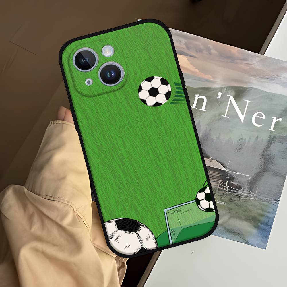 Чехол для телефона с изображением футболиста, футбольное искусство, для iPhone 1716 15 14 13 Pro Max 11 12 Mini X Xs XR, Черный силиконовый чехол