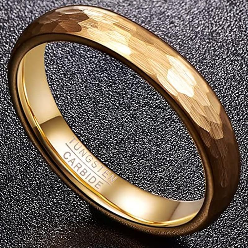 [Rockyu] мужское брендовое вольфрамовое кольцо Модное кольцо золотое черное 4 мм 6 мм 8 мм Кольцо Kōmaru кованое кольцо розовое золото удобная посадка полированный ступенчатый край