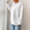 Ladies Round Neck Long Sleeve Sweatshirt Casual Baggy Pullover Top