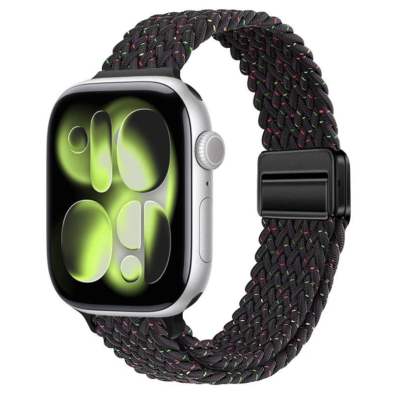 Плетеный нейлоновый ремешок для Apple Watch Ultra 3 49 мм 11 10 46 мм 42 мм Браслет с магнитной застежкой IWatch 9 8 7 41/45 мм 6 5 4 SE 44/40 мм