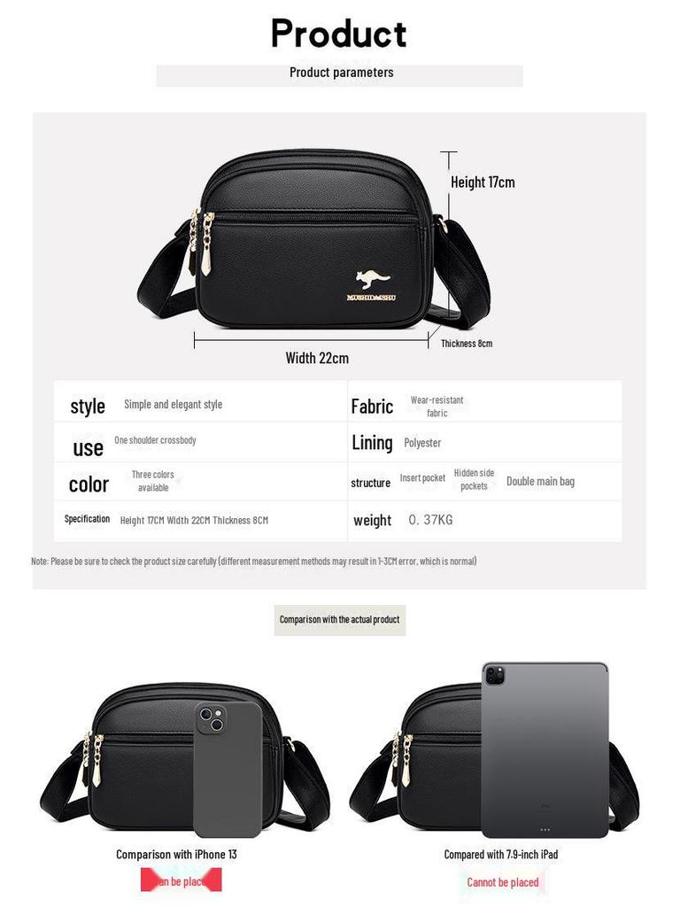 Однотонная женская сумка-мессенджер через плечо - коллекция весны 2025 года, универсальная, стильная для женщин среднего возраста