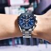 [Benyar] Watch Men's Chronograph Analog Watch 30M Waterproof Business Simple Stylish Popular Formal Stainless Steel Belt Quartz Men's Watch