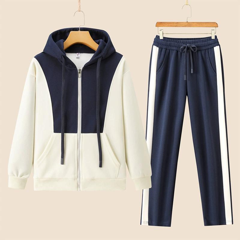 Casual Cardigan Hooded Set for Women, Spring and Autumn Sports, Versatile and Casual Two-piece Set for Women