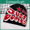 Knitted Hat For Men Women With Letter And Star Embroidery Design For Streetwear Style
