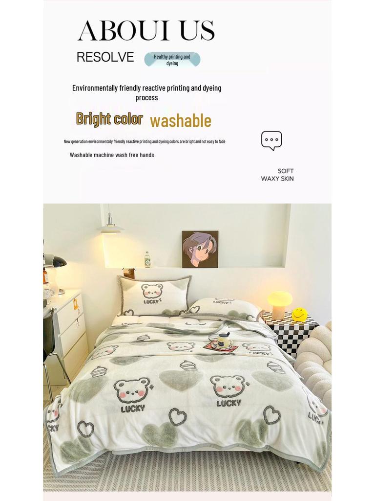 Фланелевое одеяло из кораллового флиса «Снежинка» - Утолщенное, Теплое покрывало для сна в офисе