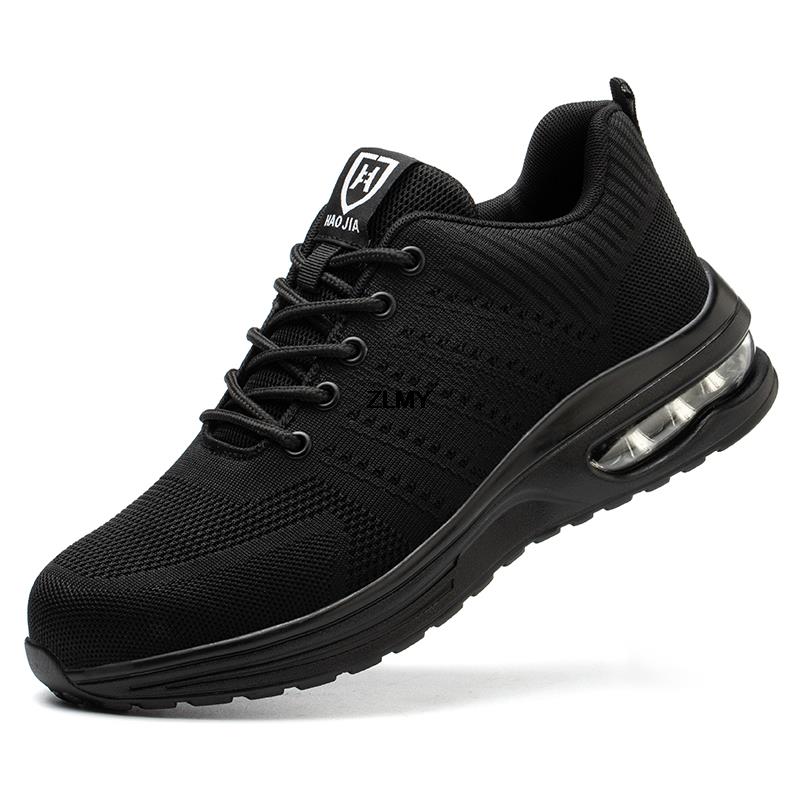 Women Safety Shoes Men Steel Toe Boots Breathable Work Sneaker Air Cushion Anti Smash Anti Stab Work Shoes Protective Footwear