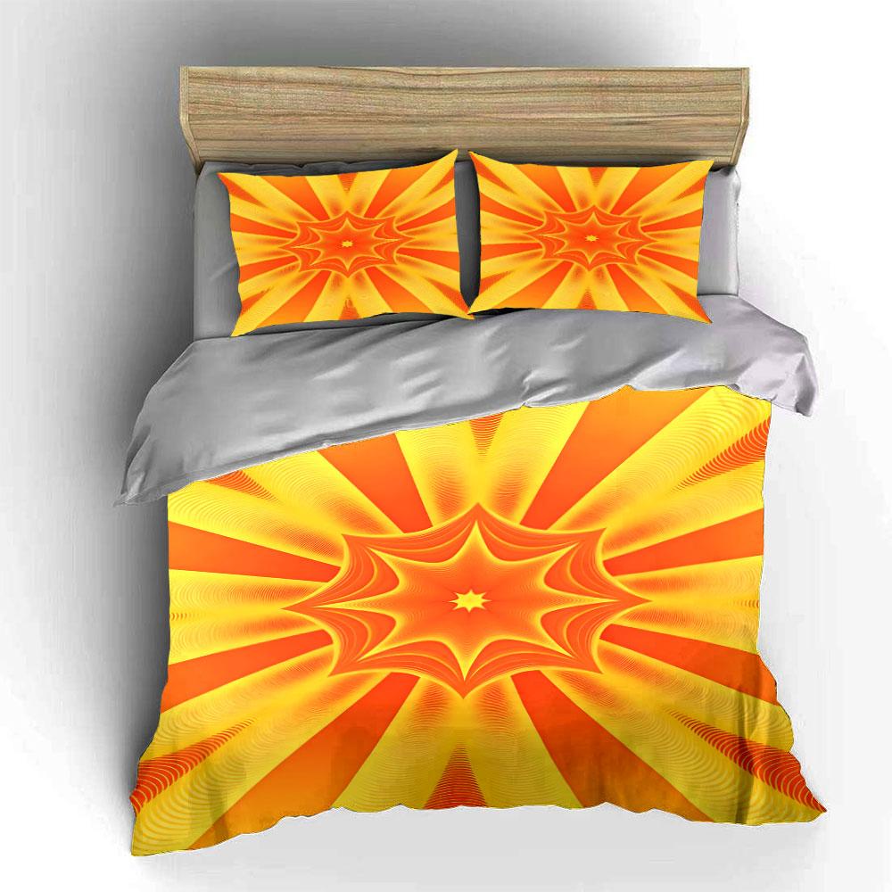 Radiating yellow-orange starburst. Bedding sets Duvet cover sets Duvet covers Pillowcases(1 * Duvet Cover 2 * Pillowcases, without duvet insert)