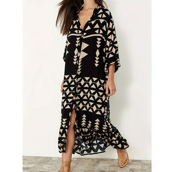 2025 Ethnic Beach Vacation Short-Sleeve Arabic Robe Dress