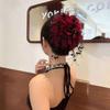 Tassel Grasping Clip Peony Flower Shark Clip Elegant Crab Hair Clips  Girl