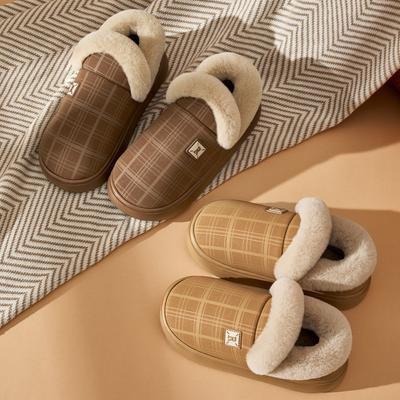 Зимние женские хлопковые тапочки плюшевые теплые на толстой подошве шлепанцы дышащие мягкие нескользящие тапочки для дома и улицы мужские повседневные тапочки