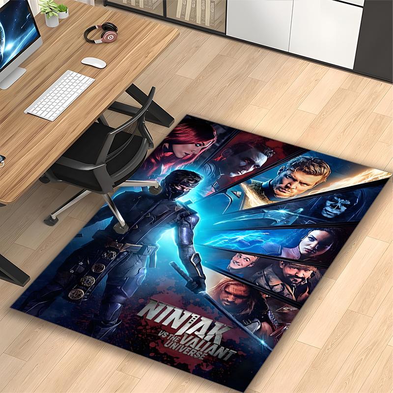 Ninja Warrior Portrait Carpet, Non-slip Office Chair Rug, Digital Print Home Area Rug, Unique Festival Decorations