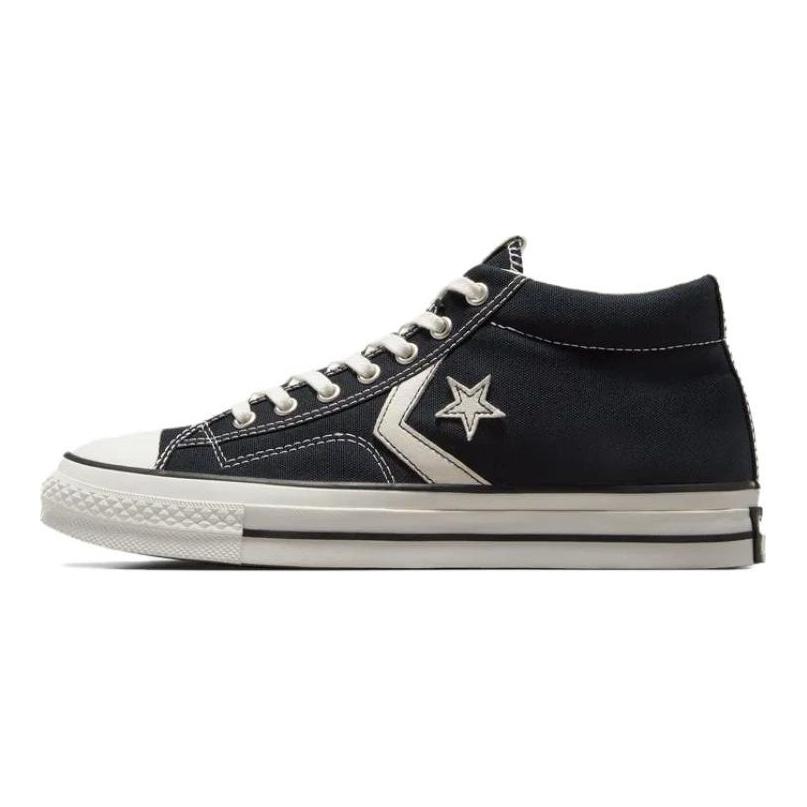 Converse Star Player 76 Удобные Универсальные Прочные Канвасовые Кроссовки Мид-Топ Унисекс Черные Белые A06920C