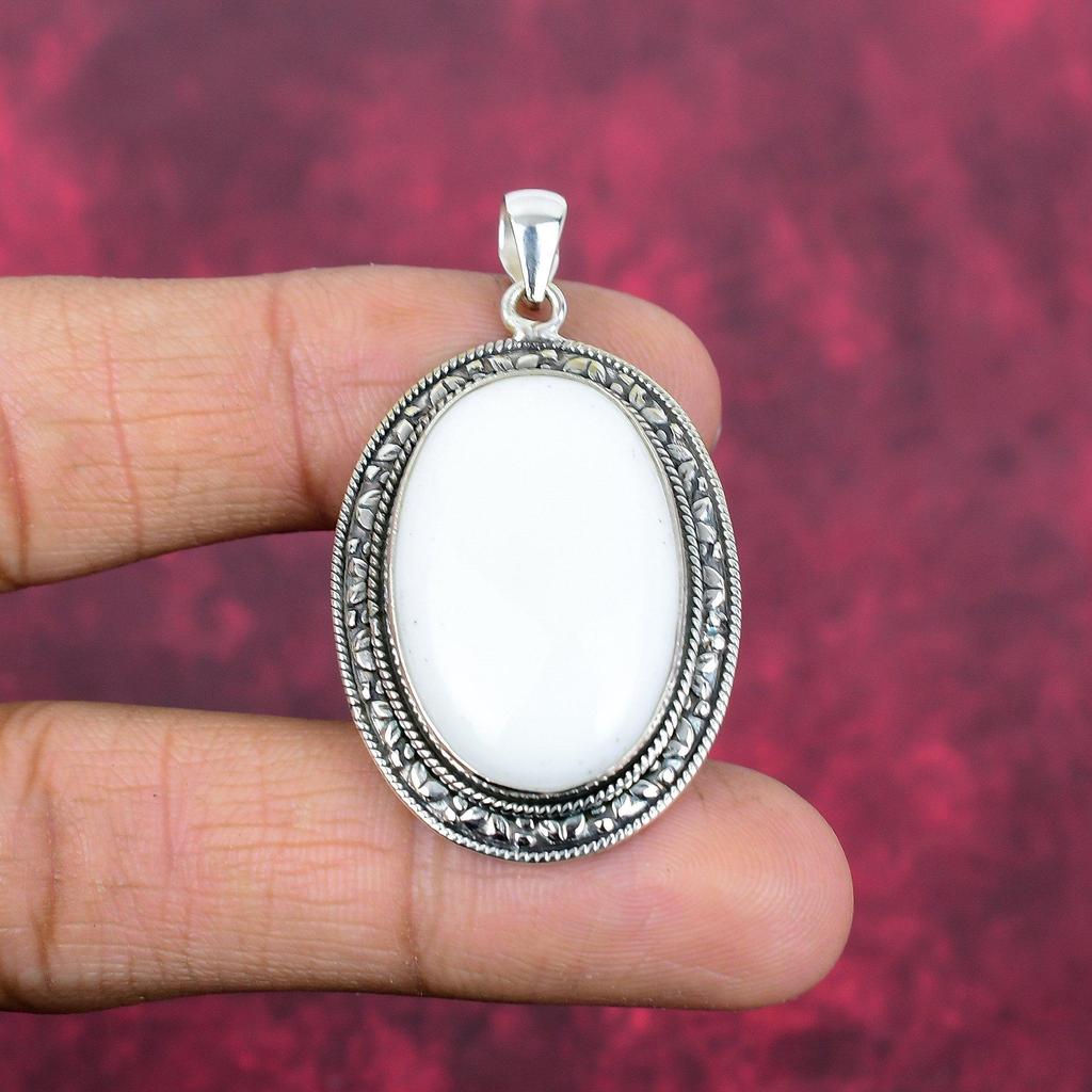 Белый коралловый кулон из стерлингового серебра 925 пробы, ювелирные изделия с подвеской из драгоценных камней ручной работы, подарки для жены, абсолютно новый кулон
