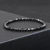 4 мм браслет с бусинами неправильной формы, гематит, мужские эластичные украшения ручной работы, черный лавовый камень, подвески, браслеты для женщин, подарки дружбы