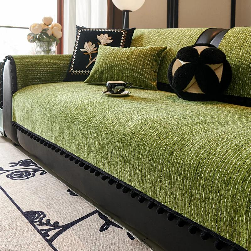 Woven Cotton And Linen Sofa Cushion For All Seasons Universal Non-slip Sofa Cover Cover New Backrest Cover Cloth Towel