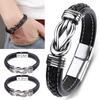 Mother And Son Forever Linked Together Men's Braided Leather L