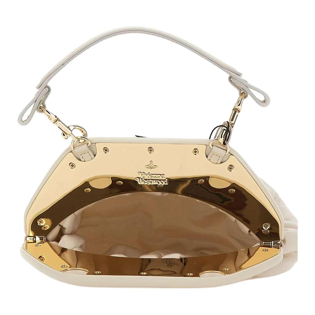 Vivienne Westwood Brooke Clutch Brand Logo Viscose Handbag Women handbags Cream 49030001WW01F4A408