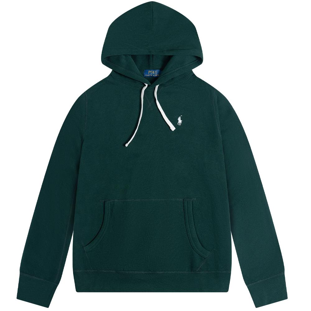 Polo Ralph Lauren FW23 Толстовка флисовая с капюшоном и вышивкой логотипа Pony, с длинным рукавом, мужская, зеленая 710838696-015
