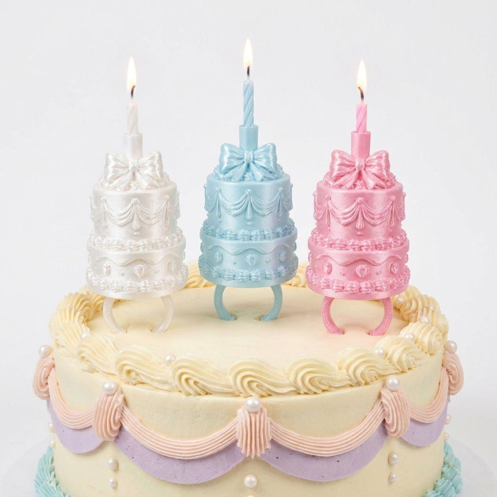 3D Cake Shape Cake Ring Candle Holder Plastic Birthday Cake Ring Topper  Party Favor