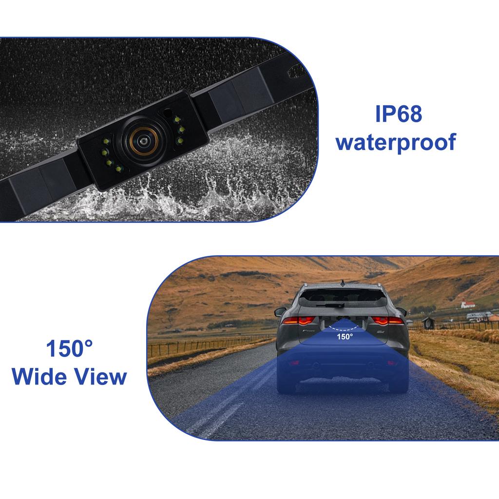 Водонепроницаемая камера заднего вида с 4,3-дюймовым IPS-дисплеем, AHD-камерой ночного видения, 150 градусов