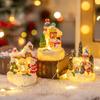 Resin House Statue Light Creative Santa Claus Snowman Lamp Miniature Figurine Sculptures  Festival