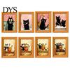 Cute Pumpkin Spooky Ornaments Wooden Black Cat Fridge Magnet, Seasonal Cartoon Kitchen Bathroom Decor, Fall Decor Theme Photo Frame Magnets, Fun Home