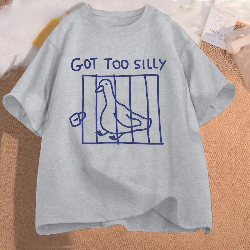 Silly Goose On The Loose T Shirts for Men Women Funny Cowgirl Western Tee Shirt 90s Fashion Graphic T-shirt Short Sleeve Clothes