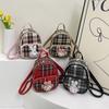 Shelliemay Duffy Simple Plaid Canvas Backpack With Breathable Fabric For College And Casual Outings