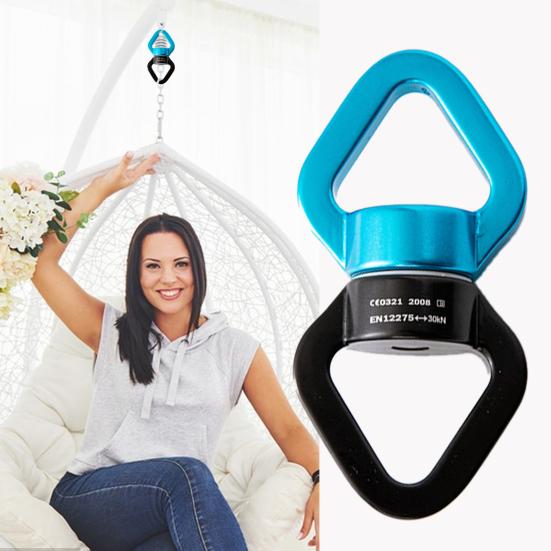 Swing Swivel Aluminum Alloy 30KN Swing Universal Rotating Ring Aerial Yoga Hammock Rotating Connector Outdoor Rock Climbing Bearing Swivel Hook