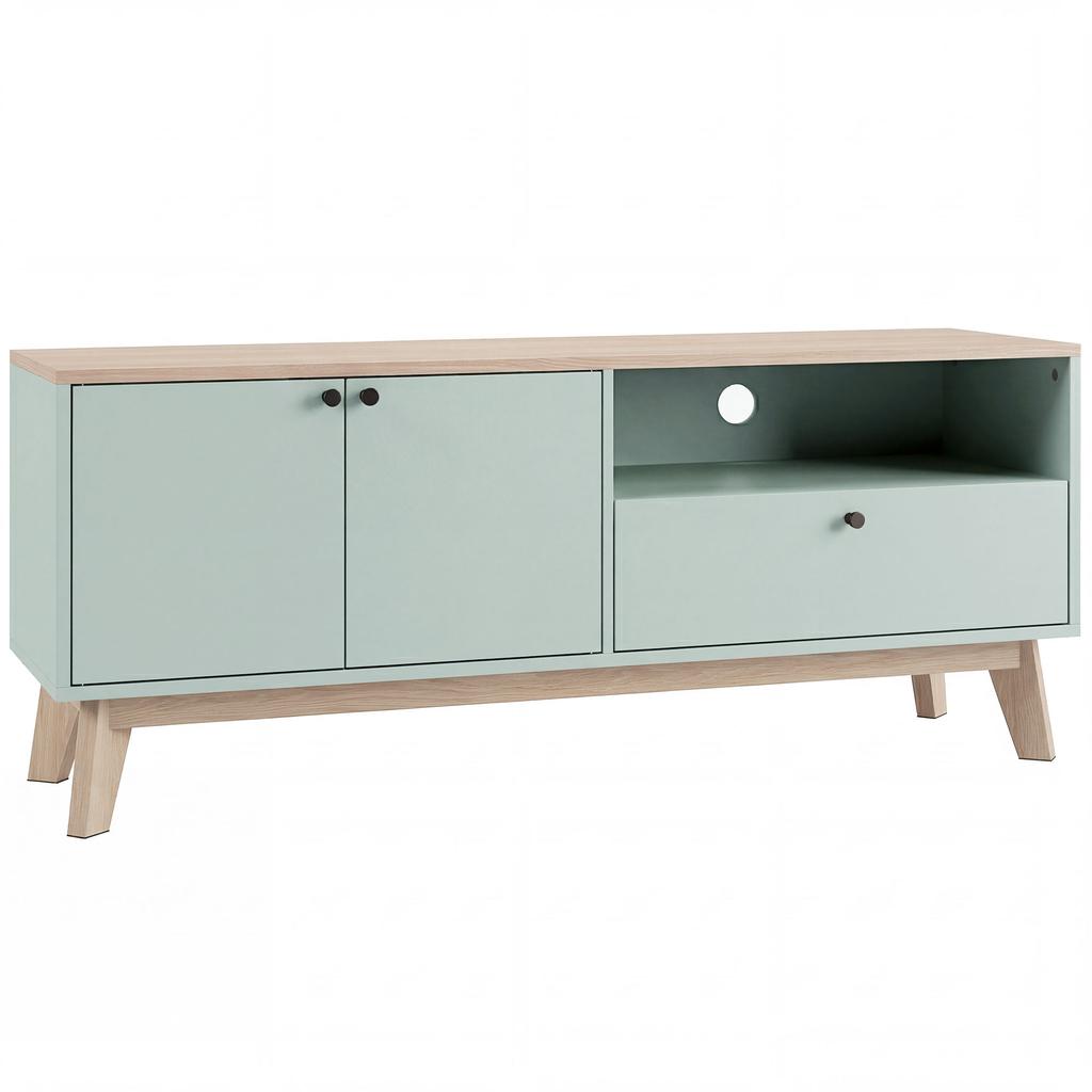 TV Stand Cabinet for Television up to 36 Inch, Modern TV Unit with 2 Doors, Entertainment Center with Adjustable Shelf
