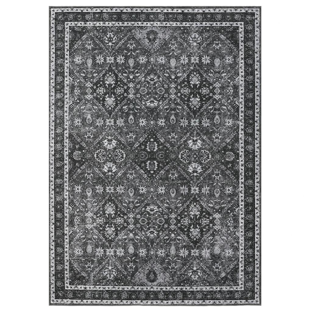 Non‑slip Washable Vintage Moroccan Rug, Stain Resistant Low‑Pile Soft Floor Mat Living Room Entryway Decor