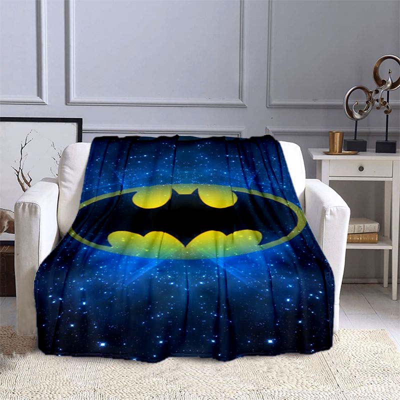 Minimalist Batman Flannel Blanket, Lightweight and Breathable Polyester Blanket, Home Textile Decoration.