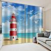 Горячая Распродажа Природа Приморский Пляж Пейзаж 3D Океан Пейзаж Современные Шторы Для Гостиной Спальни Декор 2 Шт.