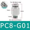 PC Pneumatic Quick Connector 304 Stainless Steel G Thread M5 M6 1/8" 1/4" 3/8" 1/2" BSP External Thread Pipe Water Gas Connector