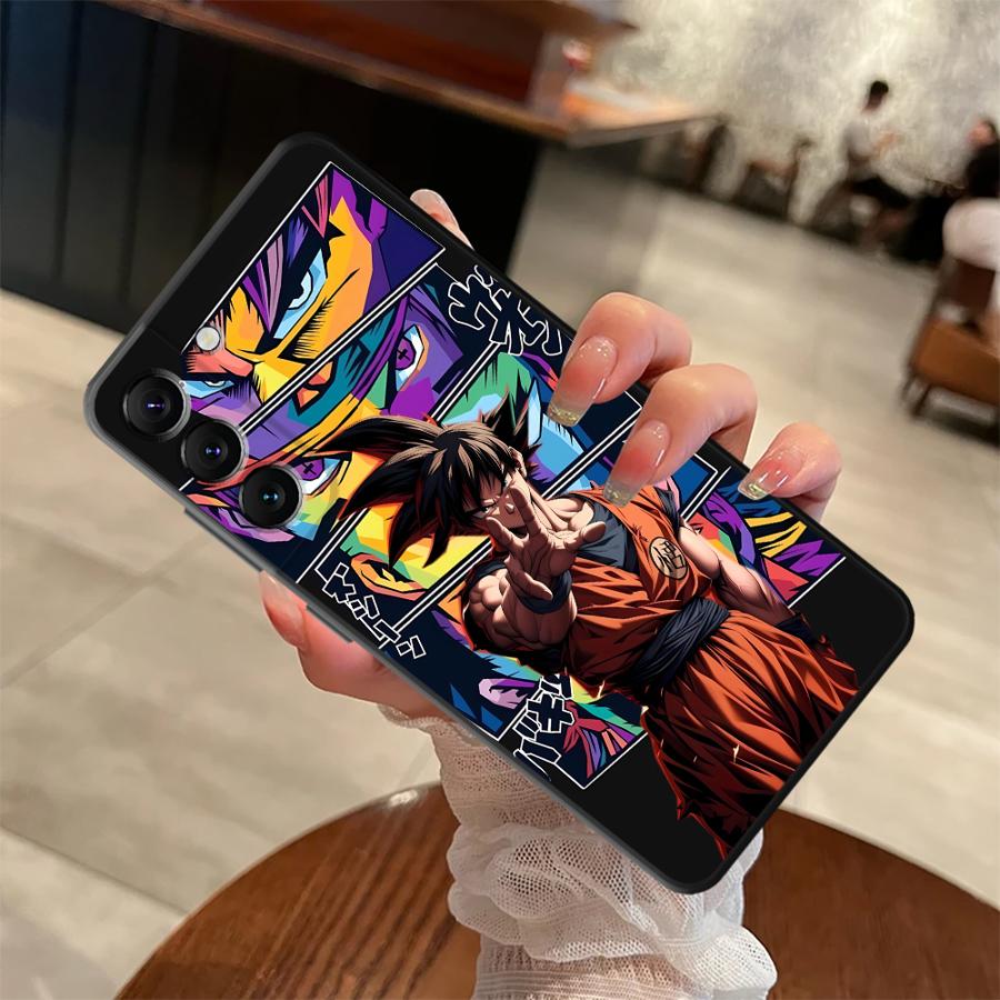 Чехол для Samsung Galaxy A35 A25 A71 A24 A55 A22 A52 A51 A73 A26 A72 A41 A23 A53 A36 A32 Черный Мягкая Накладка на Телефон Dragon Ball Son