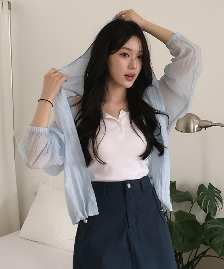 AAU Sheer Two-Way Hoodie_Sky Blue